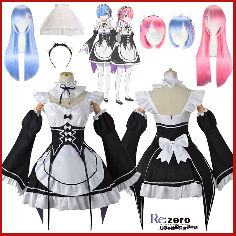 Anime Cosplay Re Zero - Anime Ram Rem Lolita Meid Cosplay