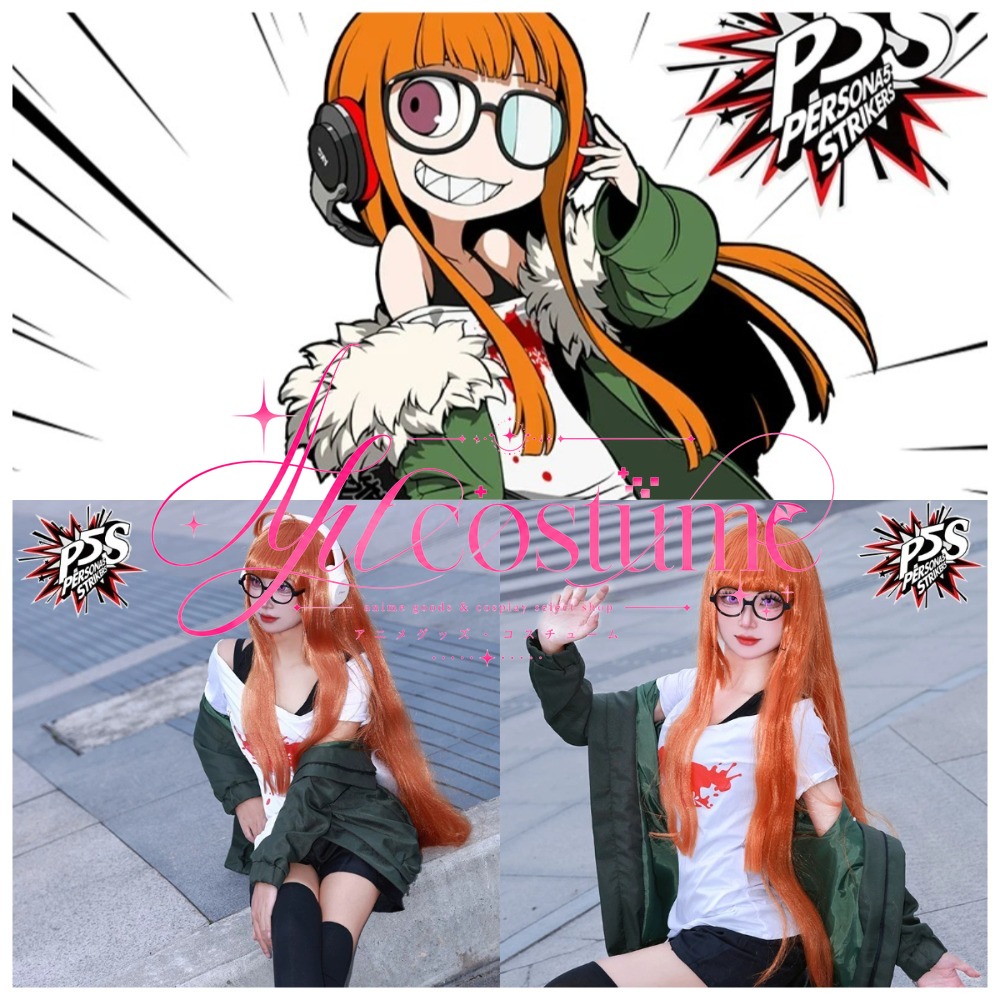 Anime Cosplay Glasses - Futaba Sakura Cosplay-Kostüm, Alltags-Outfit, Perücke, Brille