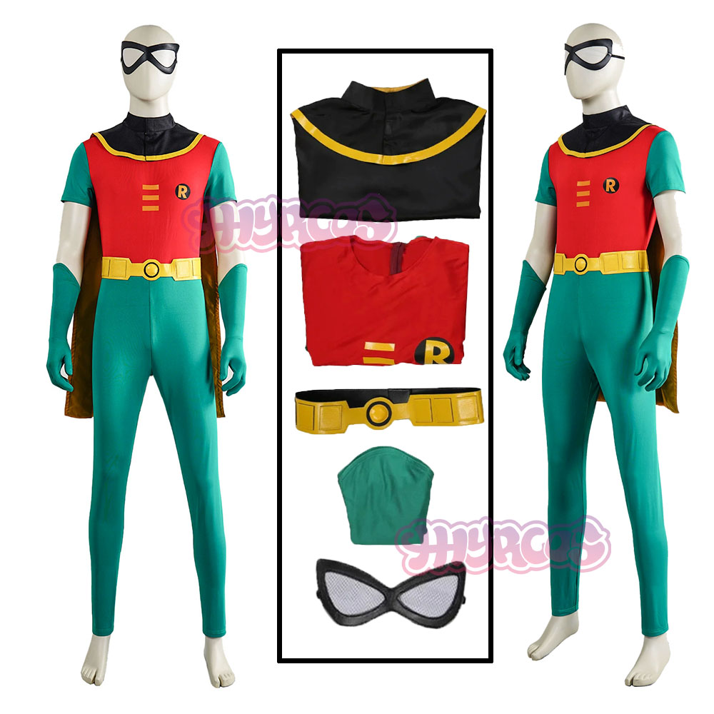 Anime Cosplay Glasses - 5-teiliges Robin Cosplay Kostüm: Brille, Overall,