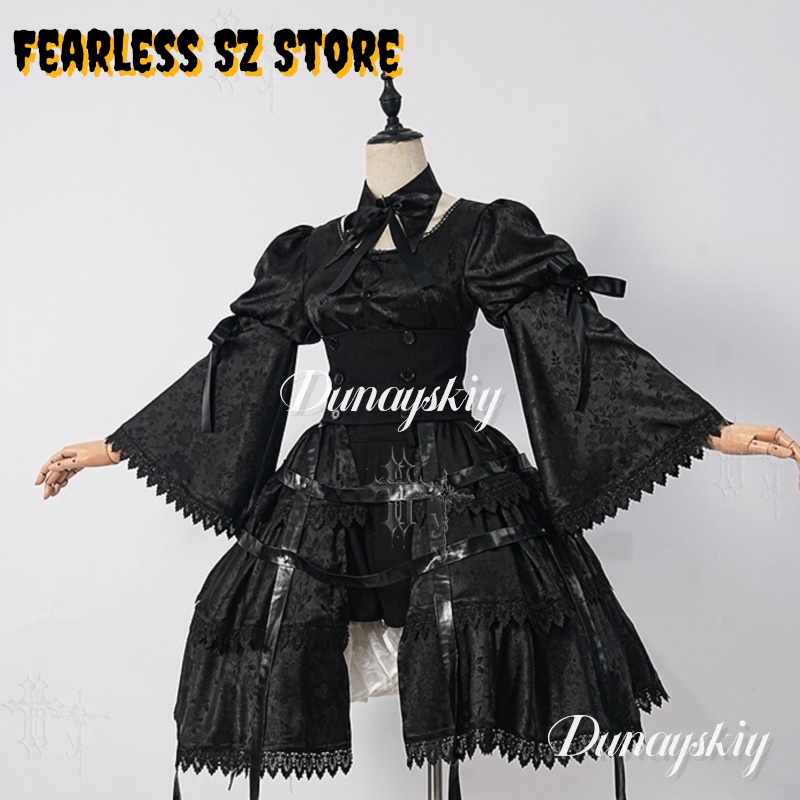 Mädchen Gothic-Kleid Halloween – Anime Cosplay Black Girl Bewertung und Preis