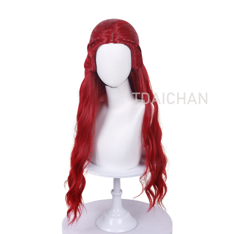 Lockige Cosplay-Perücke, rote  – Anime Cosplay Blue Hair Bewertung und Preis