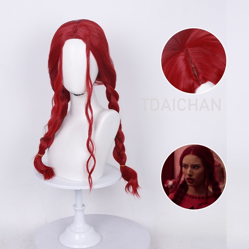 Lockige Cosplay-Perücke, rote  – Anime Cosplay Blue Hair Bewertung und Preis